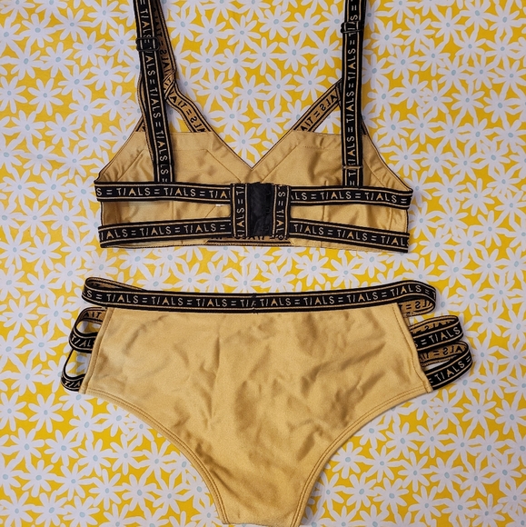 Gold TIALS Logo Bikini Set M/L US8 - Picture 2 of 8